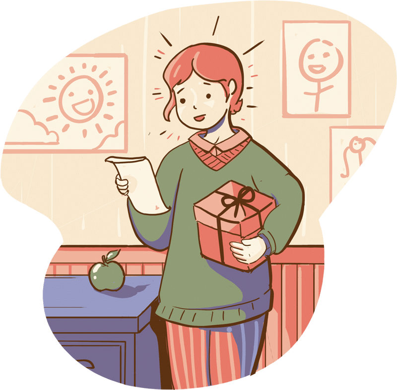 A Teacher, a recipient of gifting