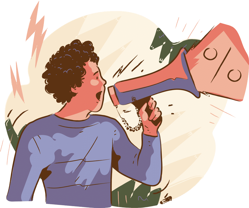 Man talking into megaphone