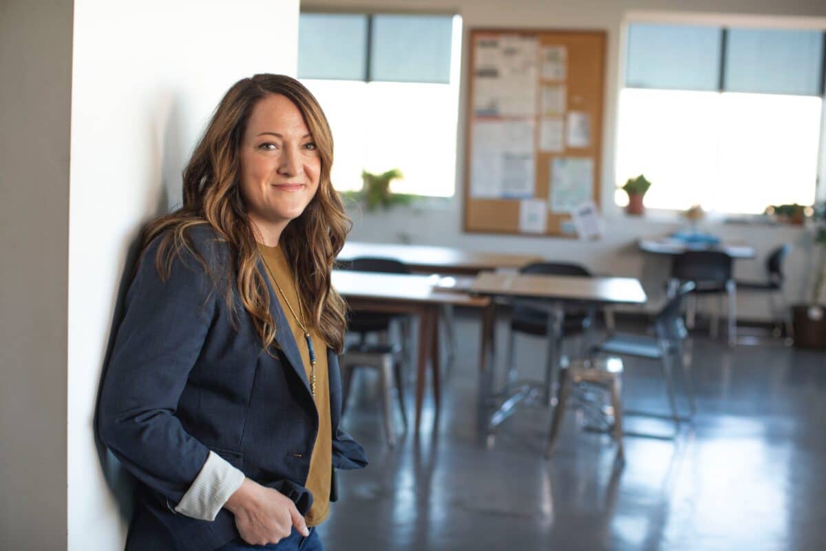 Teacher with classroom set up waiting on supplies